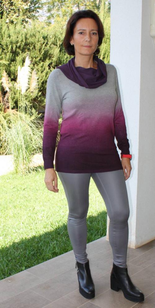 Hajo Damen Pullover mit Farbververlauf Lila-Rosa-hell